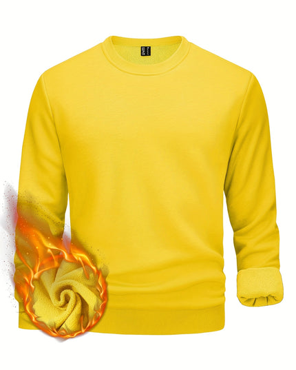 Men's Winter Pullover - Warm Cotton-Polyester Fleece Sweatshirt