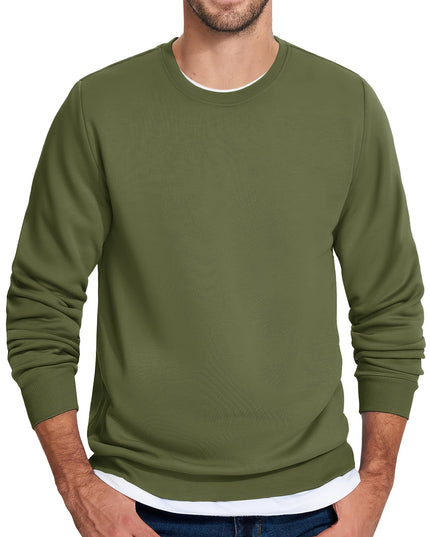 Men's Winter Pullover - Warm Cotton-Polyester Fleece Sweatshirt