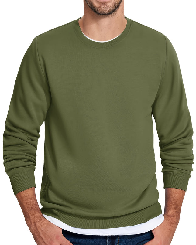 Men's Winter Pullover - Warm Cotton-Polyester Fleece Sweatshirt