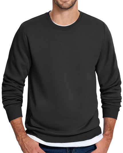 Men's Winter Pullover - Warm Cotton-Polyester Fleece Sweatshirt