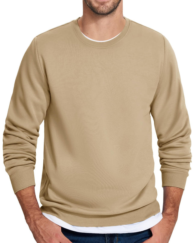 Men's Winter Pullover - Warm Cotton-Polyester Fleece Sweatshirt