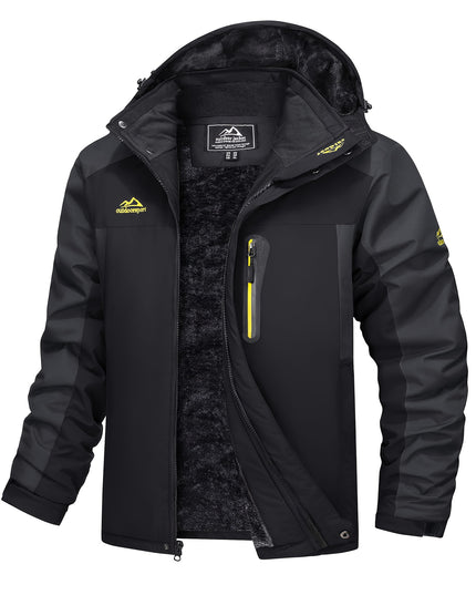 Men's Winter Ski Jacket - Warm Waterproof with Zippered Pockets