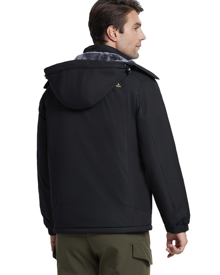 Men's Winter Ski Jacket - Warm Waterproof with Zippered Pockets