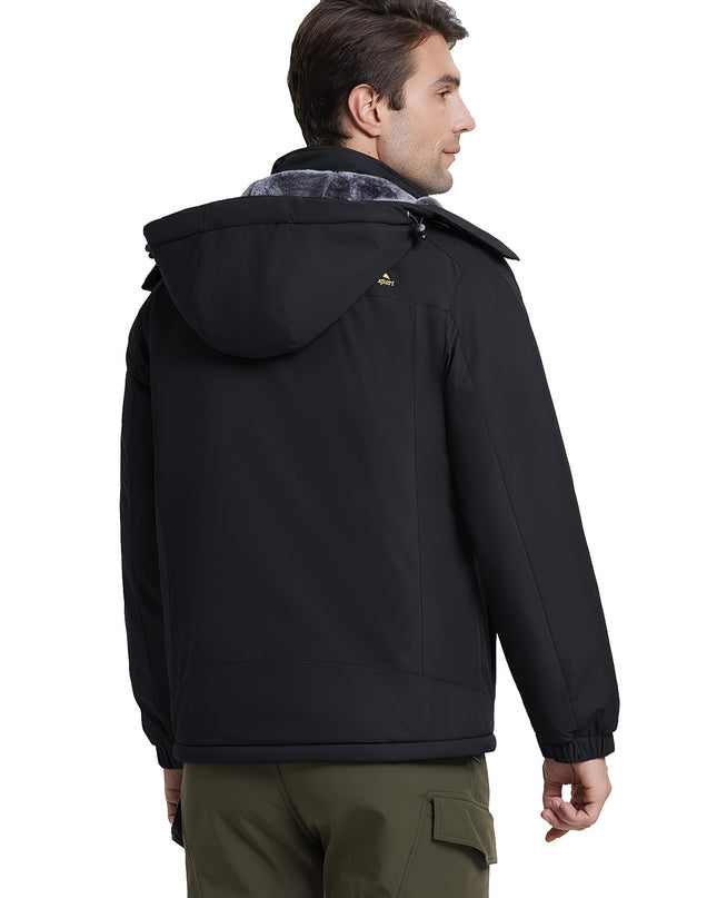 Men's Winter Ski Jacket - Warm Waterproof with Zippered Pockets