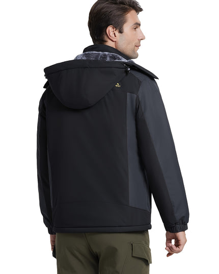Men's Winter Ski Jacket - Warm Waterproof with Zippered Pockets