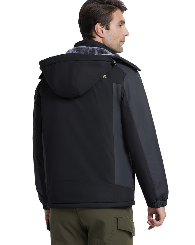Men's Winter Ski Jacket - Warm Waterproof with Zippered Pockets