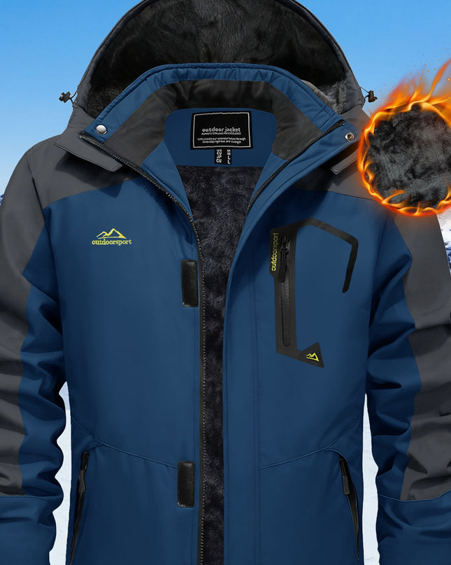 Men's Winter Snow Jacket - Windproof, Water-Resistant, Fleece Lined