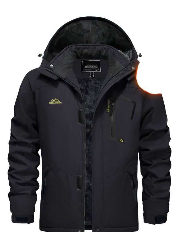 Men's Winter Snow Jacket - Windproof, Water-Resistant, Fleece Lined