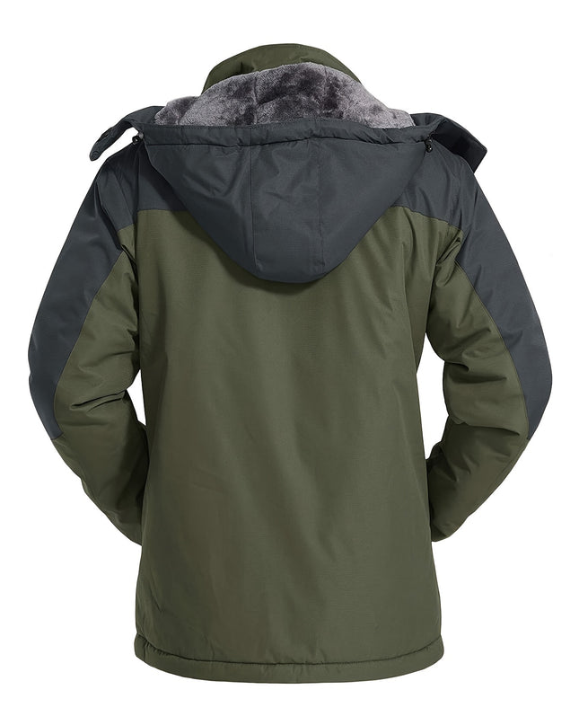 Men's Winter Snow Jacket - Windproof, Water-Resistant, Fleece Lined