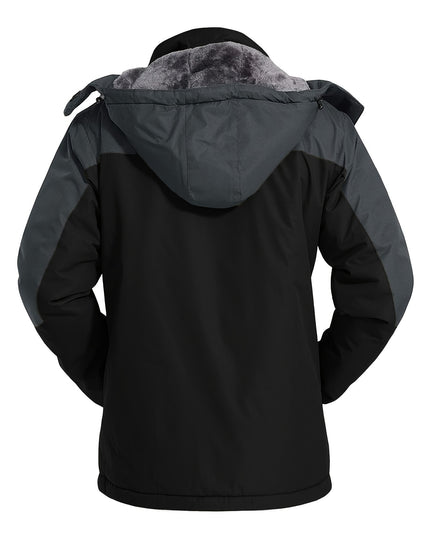 Men's Winter Snow Jacket - Windproof, Water-Resistant, Fleece Lined