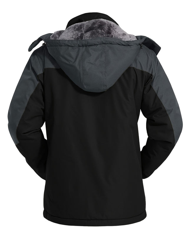 Men's Winter Snow Jacket - Windproof, Water-Resistant, Fleece Lined