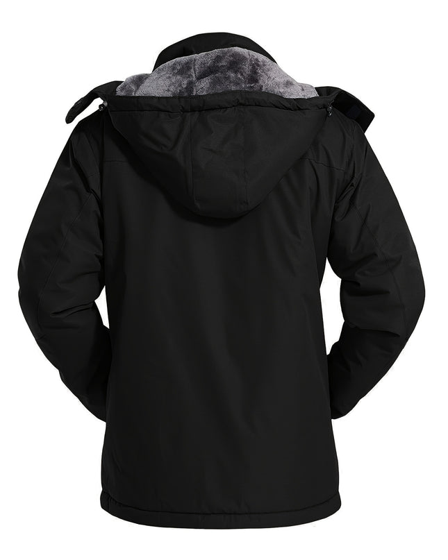 Men's Winter Snow Jacket - Windproof, Water-Resistant, Fleece Lined