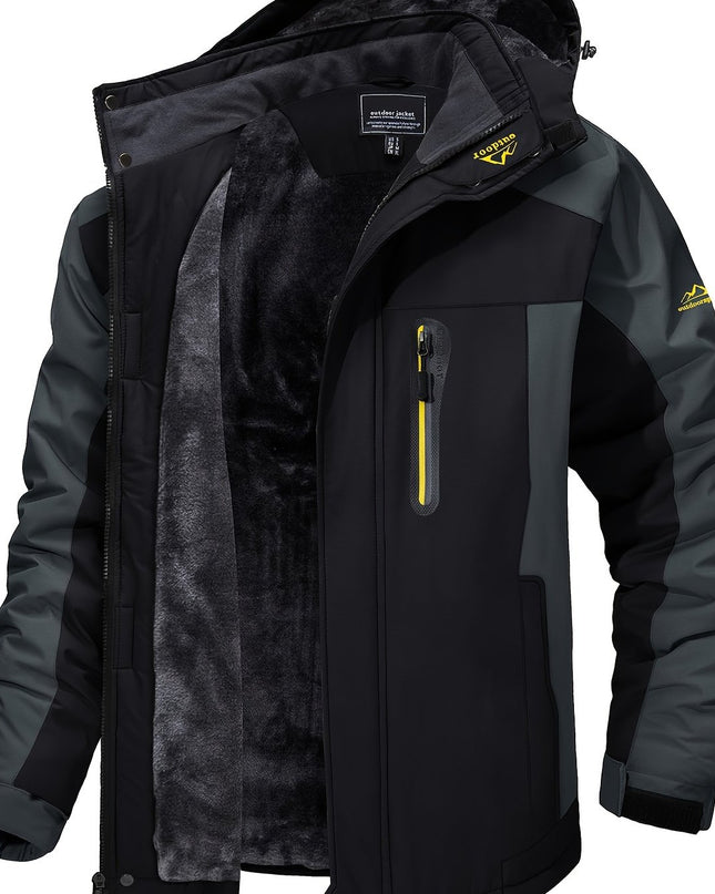 Men's Winter Sports Jacket - Windproof, Fleece-Lined & Hooded