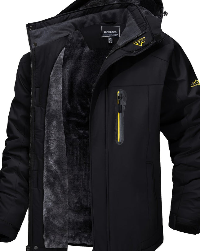 Men's Winter Sports Jacket - Windproof, Fleece-Lined & Hooded