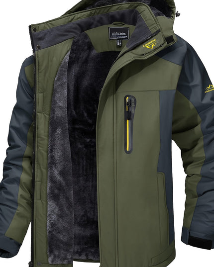 Men's Winter Sports Jacket - Windproof, Fleece-Lined & Hooded