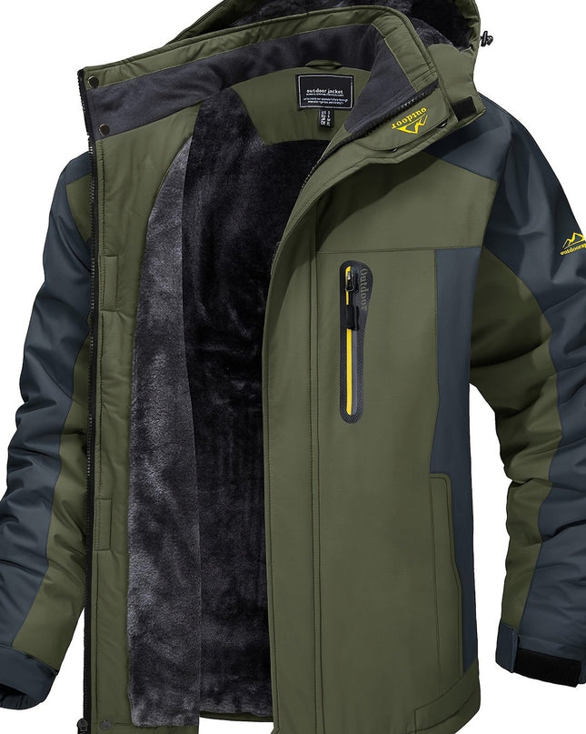 Men's Winter Sports Jacket - Windproof, Fleece-Lined & Hooded