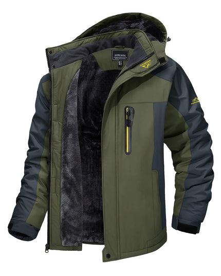 Men's Winter Sports Jacket - Windproof, Fleece-Lined & Hooded