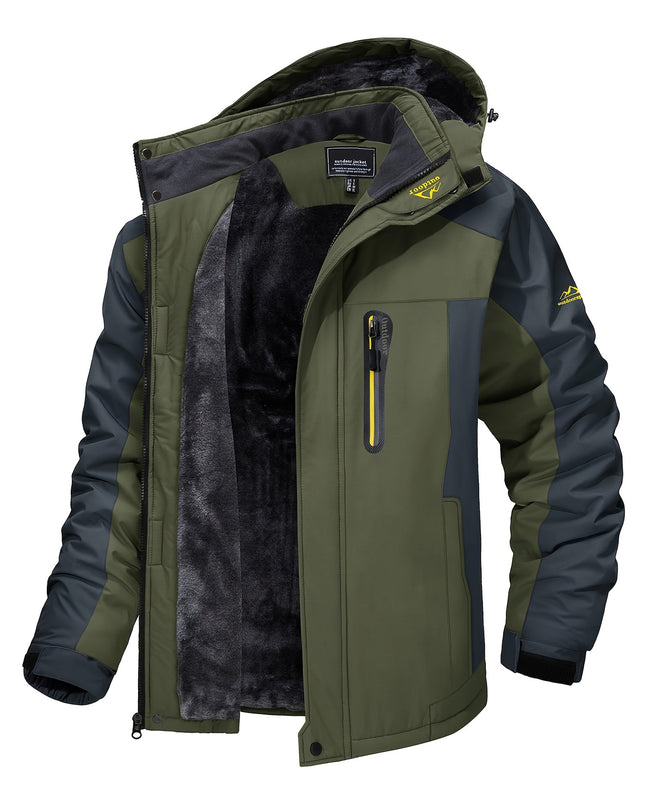 Men's Winter Sports Jacket - Windproof, Fleece-Lined & Hooded