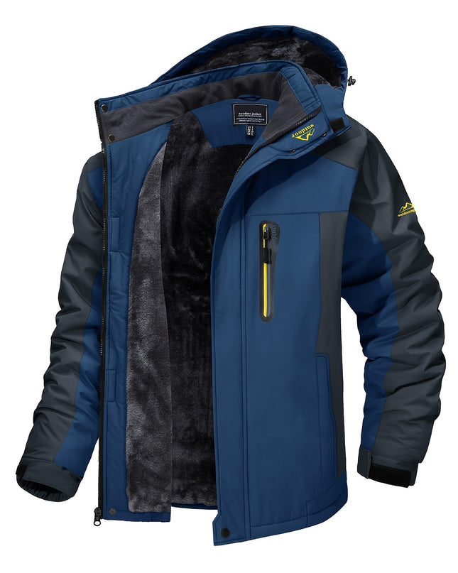 Men's Winter Sports Jacket - Windproof, Fleece-Lined & Hooded