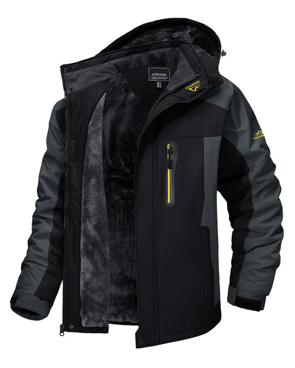 Men's Winter Sports Jacket - Windproof, Fleece-Lined & Hooded