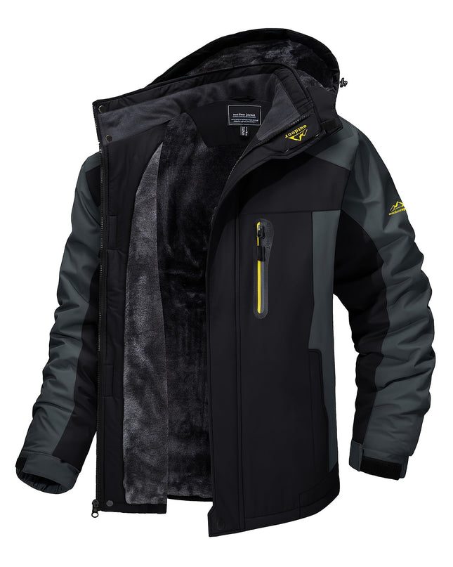 Men's Winter Sports Jacket - Windproof, Fleece-Lined & Hooded