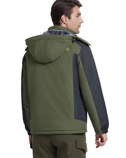 Men's Winter Sports Jacket - Windproof, Fleece-Lined & Hooded