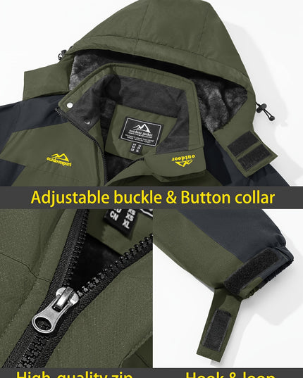 Men's Winter Sports Jacket - Windproof, Fleece-Lined & Hooded