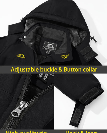 Men's Winter Sports Jacket - Windproof, Fleece-Lined & Hooded