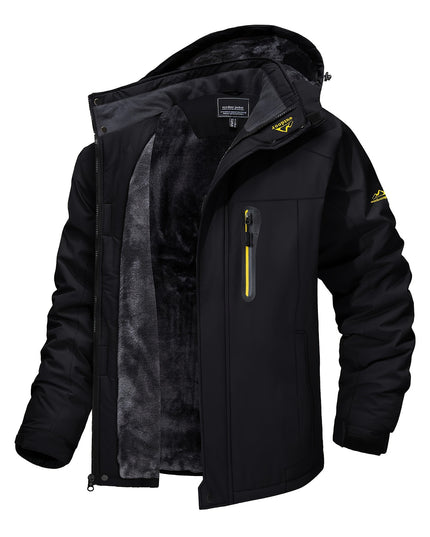 Men's Winter Sports Jacket - Windproof, Fleece-Lined & Hooded