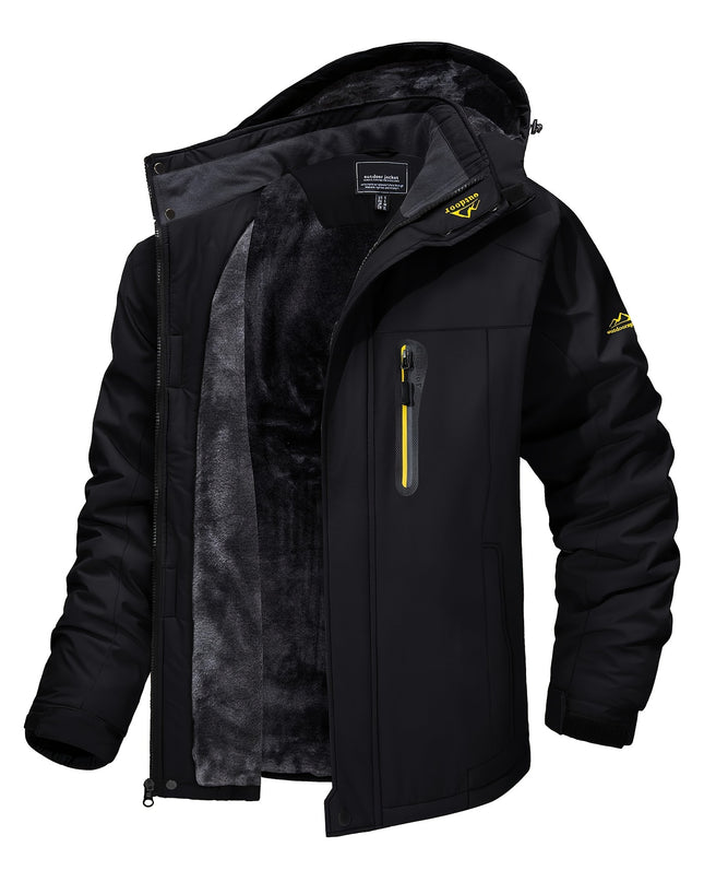Men's Winter Sports Jacket - Windproof, Fleece-Lined & Hooded