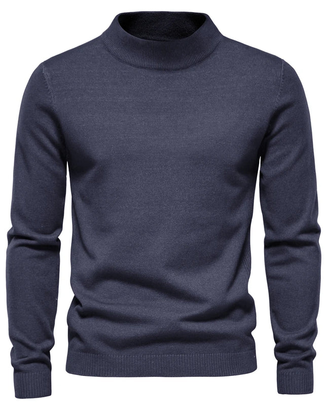 Men's Winter Turtleneck Sweater - Casual Slim Fit Pullover