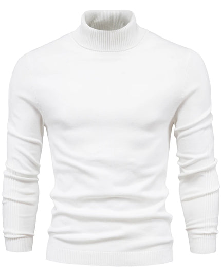 Men's Winter Turtleneck Sweater - Casual Slim Fit Pullover