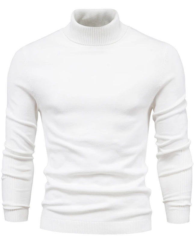 Men's Winter Turtleneck Sweater - Casual Slim Fit Pullover