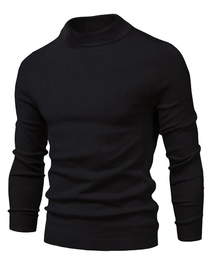 Men's Winter Turtleneck Sweater - Casual Slim Fit Pullover