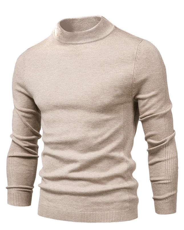 Men's Winter Turtleneck Sweater - Casual Slim Fit Pullover