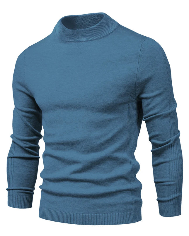 Men's Winter Turtleneck Sweater - Casual Slim Fit Pullover