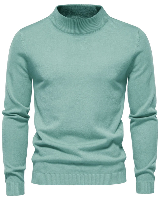 Men's Winter Turtleneck Sweater - Casual Slim Fit Pullover
