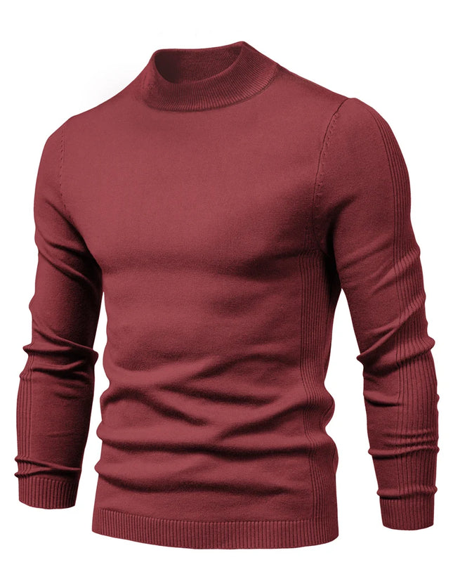 Men's Winter Turtleneck Sweater - Casual Slim Fit Pullover