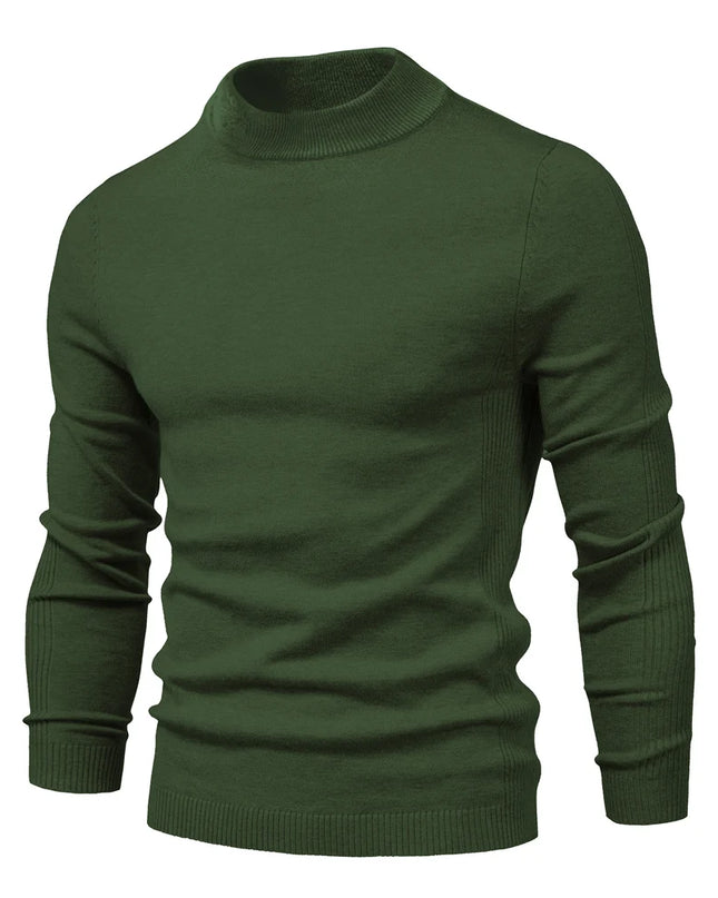 Men's Winter Turtleneck Sweater - Casual Slim Fit Pullover