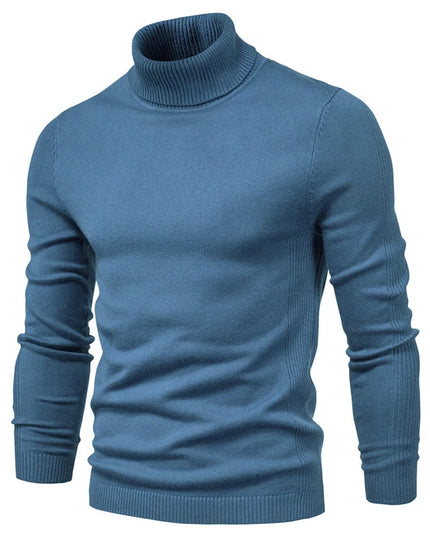 Men's Winter Turtleneck Sweater - Casual Slim Fit Pullover