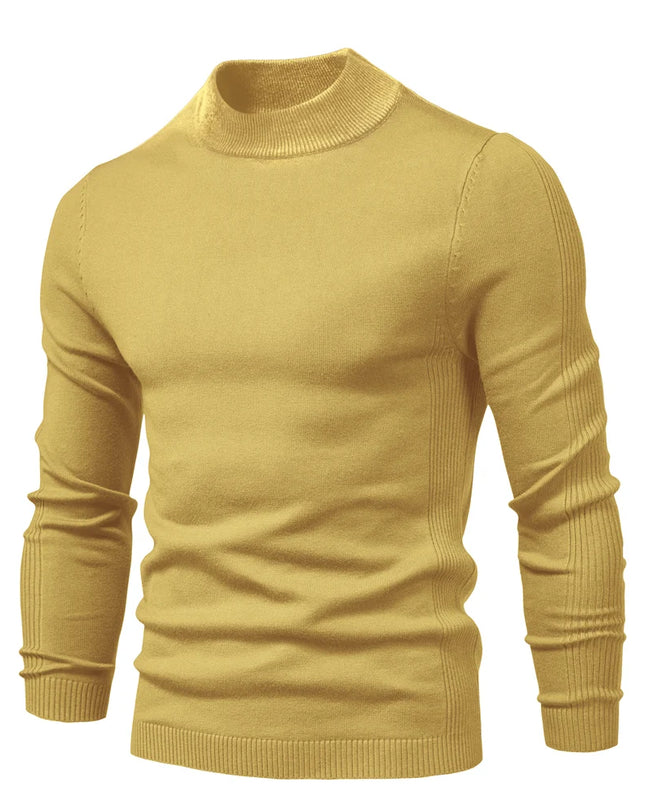 Men's Winter Turtleneck Sweater - Casual Slim Fit Pullover