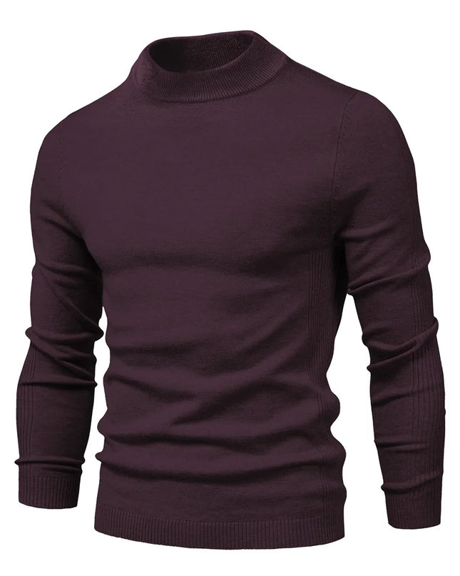 Men's Winter Turtleneck Sweater - Casual Slim Fit Pullover