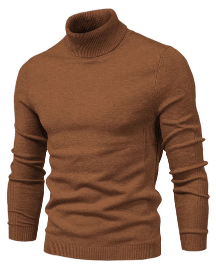 Men's Winter Turtleneck Sweater - Casual Slim Fit Pullover