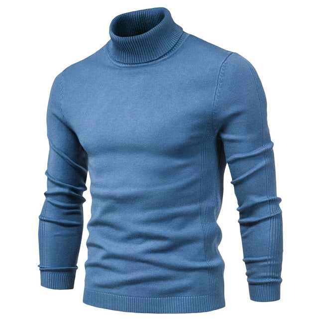Men's Winter Turtleneck Sweater - Casual Slim Fit Pullover