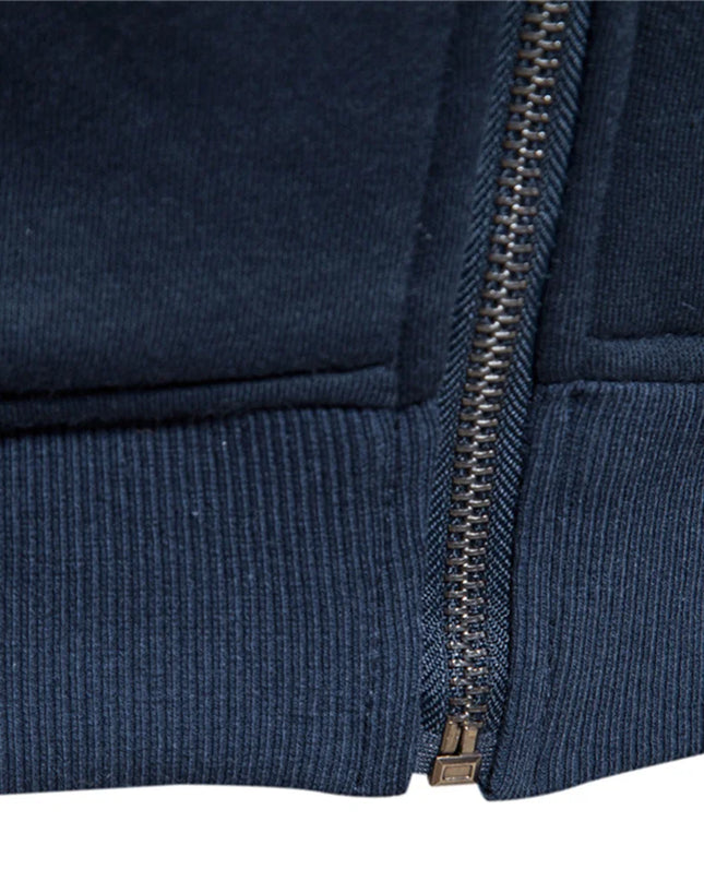 Men's Zip Up Sweatshirt - Casual Cotton Blend Jacket