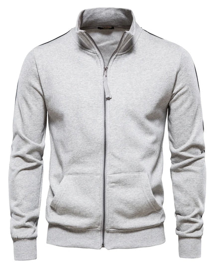Men's Zip Up Sweatshirt - Casual Cotton Blend Jacket