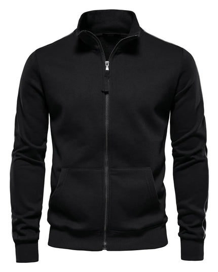 Men's Zip Up Sweatshirt - Casual Cotton Blend Jacket