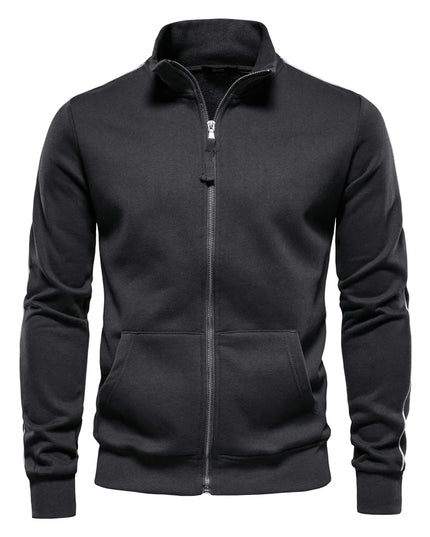 Men's Zip Up Sweatshirt - Casual Cotton Blend Jacket