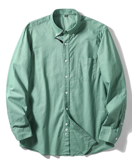 Me's Cotton Washed Oxford Shirt - Classic Solid Color for All Occasions