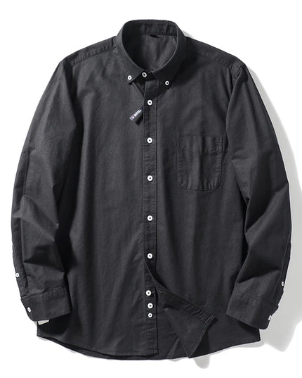 Me's Cotton Washed Oxford Shirt - Classic Solid Color for All Occasions